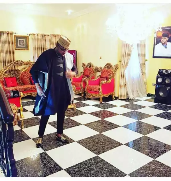 E-Money Shows Swag In His Gold Sitting Room (Photos)